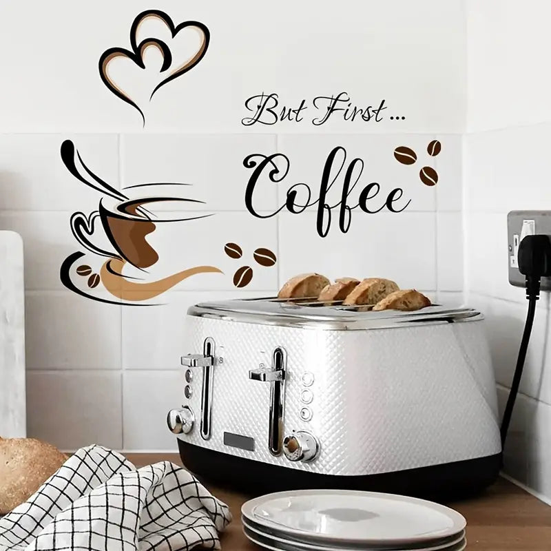 Coffee Cup Wall Sticker for Cafe and Office Decor