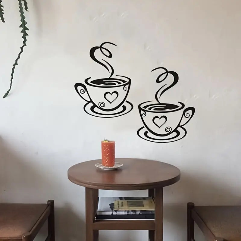 Coffee Mug Wall Stickers for Home and Cafe Decor