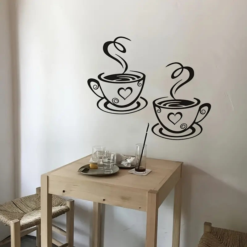 Coffee Mug Wall Stickers for Home and Cafe Decor