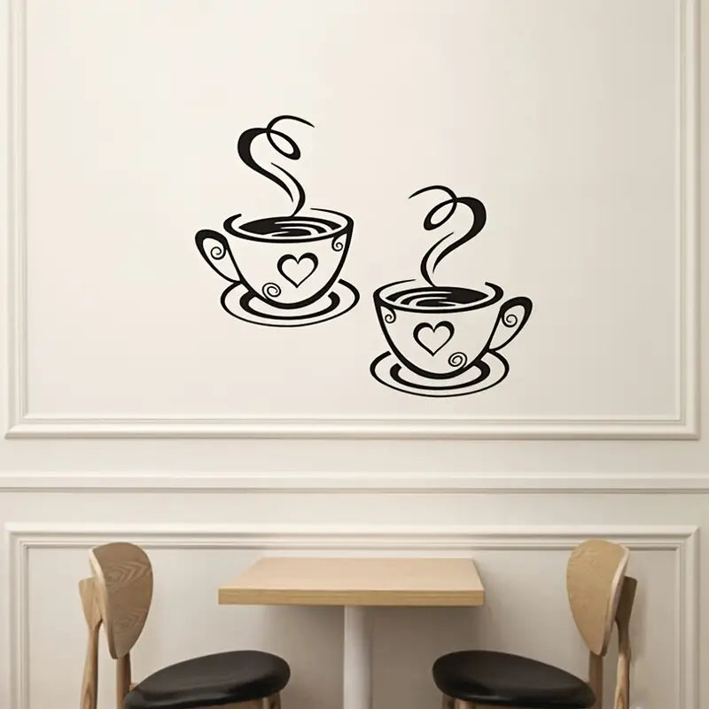 Coffee Mug Wall Stickers for Home and Cafe Decor
