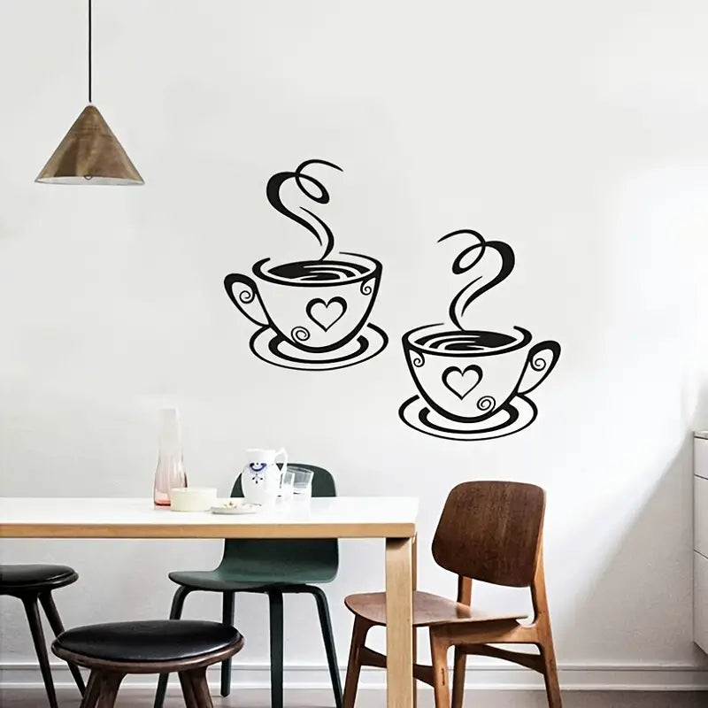 Coffee Mug Wall Stickers for Home and Cafe Decor